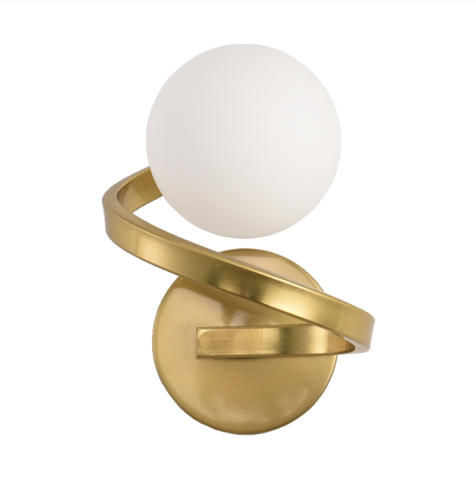 Arandela Skylight Fit Dourado e Vidro Branco 1L G9 190X220mm SKY-3126AR
