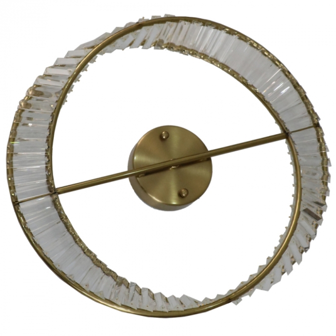 Plafon Skylight Dominó Dourado e Cristal Transparente 38 watts 3000K Bivolt Ø600mm SKY-4021