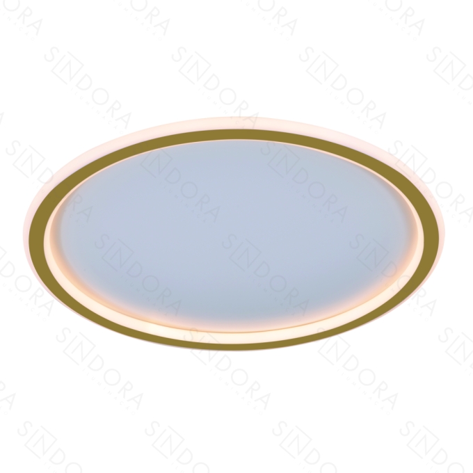 Plafon Sindora Metal Dourado e Silicone 49 watts 3000K Ø400mm DCX03114
