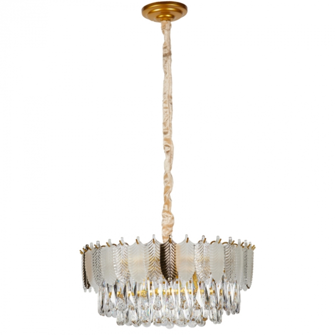 Pendente Skylight Pixie Dourado e Cristal Transparente 9L G9 25 watts Ø500X220mm SKY-4018