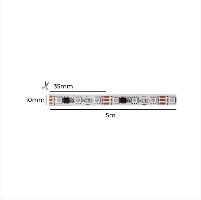 Fita LED Nordecor RGB Sinfonia 12w/mt 12V 84 Leds IP65 10mm (Rolo 5 metros) 7176