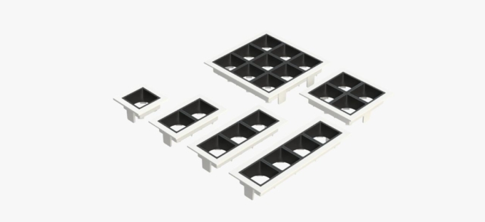 Embutido Fixo Moon Linea 2L Mini Dicróica Branco com Fundo Preto 92x55mm 1061518