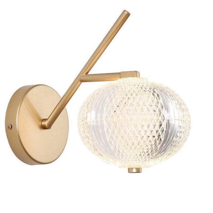 Arandela Nordecor Luse 7 watts 3000K Ouro Champagne IP20 230x150x120mm Bivolt 2798