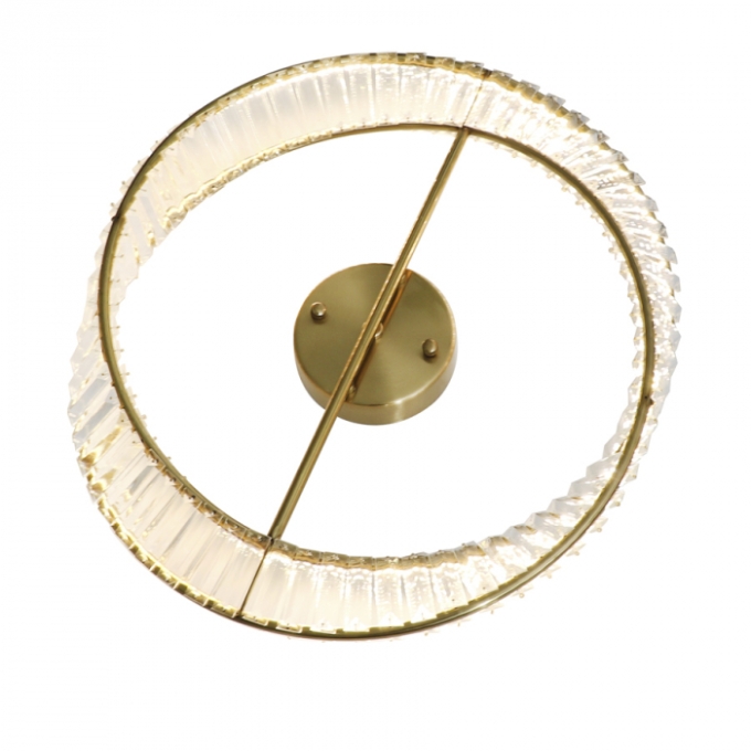 Plafon Skylight Dominó Dourado e Cristal Transparente 38 watts 3000K Bivolt Ø600mm SKY-4021