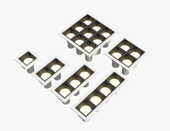 Embutido Fixo Moon Linea 4L Mini Dicróica Branco com Fundo Preto 166x55mm 1061524