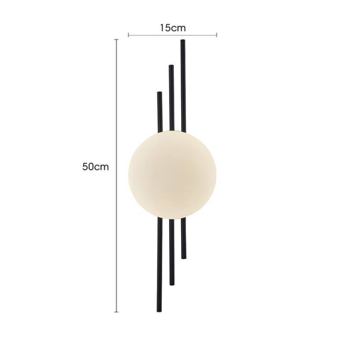 Arandela Nordecor Cami 6 watts 3000K Preto IP20 500x150mm Bivolt 2722