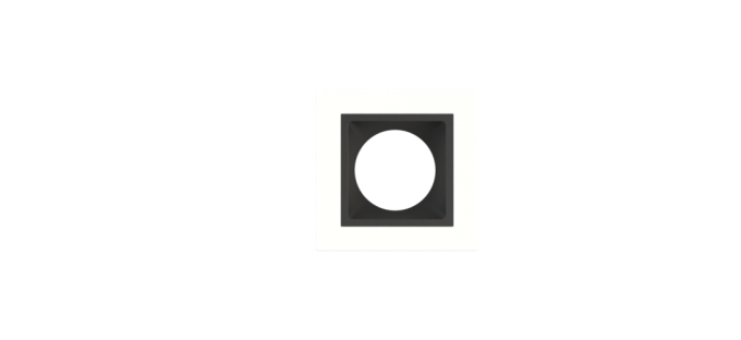 Embutido Fixo Moon Linea 1L Mini Dicróica Branco com Fundo Preto 55x55mm 1061515