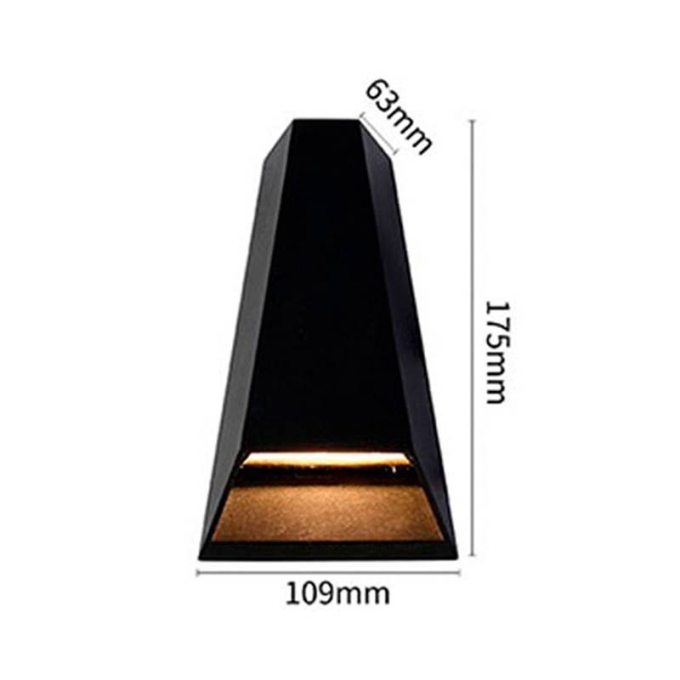 Arandela Nordecor Drie 6 watts 3000K Preto IP65 178x110x72mm Bivolt 2614