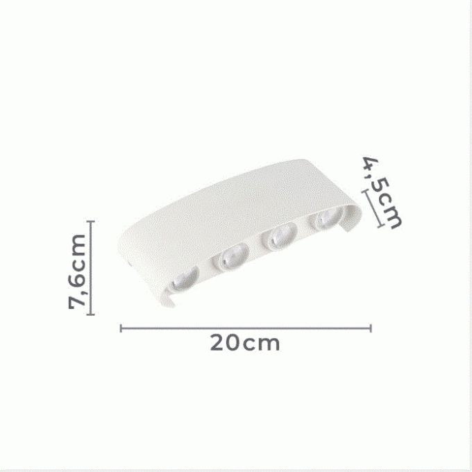 Arandela Nordecor Yori 8 watts 3000K Branco IP65 76x200x45mm Bivolt 2706