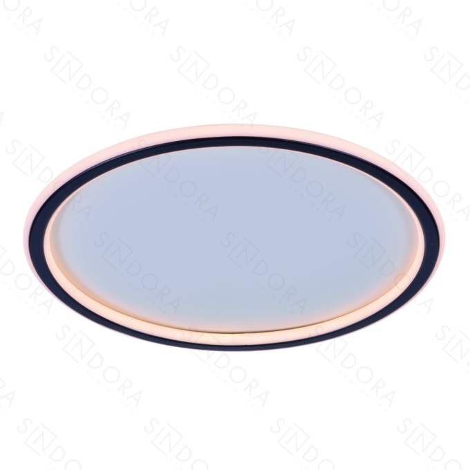 Plafon Sindora Metal Preto e Silicone 49 watts 3000K Ø400mm DCX03112