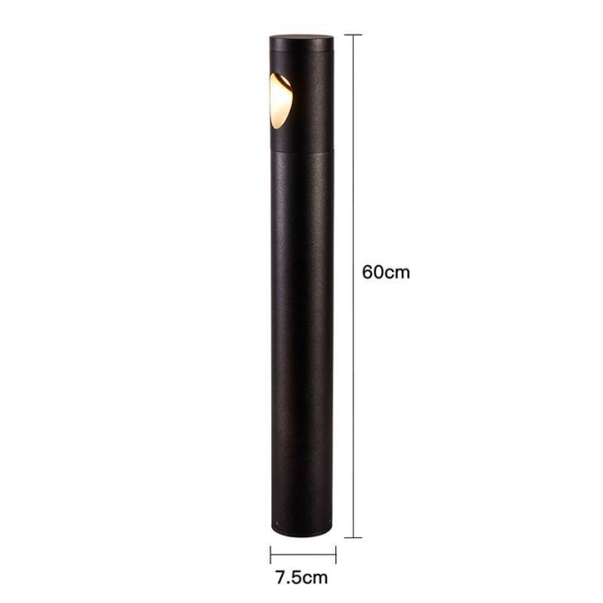 Poste Balizador Nordecor Soil 7 watts 3000K Preto IP66 600x75mm 6486