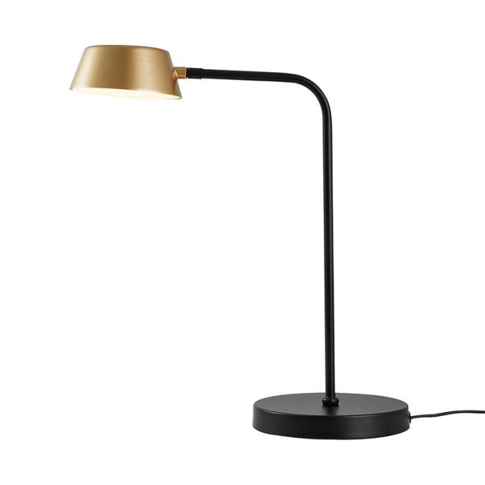 Abajur Nordecor Zavi 7 watts 3000k Ouro Fosco e Preto 440x180x290mm Bivolt 2551