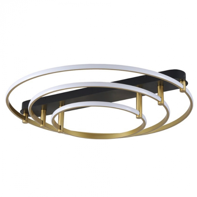 Plafon Skylight Listo Dourado e Preto 90 watts 3000K Bivolt Ø800mm SKY-3106L-PTDO