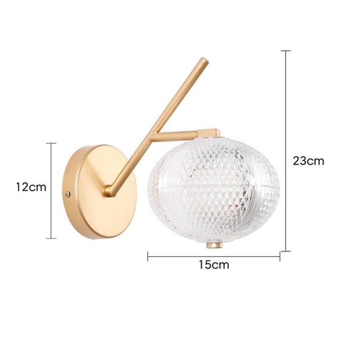 Arandela Nordecor Luse 7 watts 3000K Ouro Champagne IP20 230x150x120mm Bivolt 2798