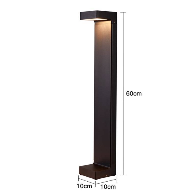 Poste Balizador Nordecor Elon 5 watts 3000K Preto IP66 600x100x100mm 6490