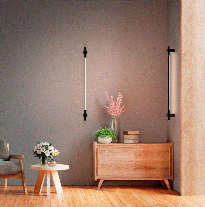 Arandela Nordecor Lina 9 watts 3000K Preto IP20 600mm Bivolt 2746