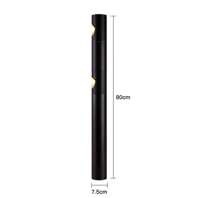Poste Balizador Nordecor Soil 14 watts 3000K Preto IP66 800x75mm 6487