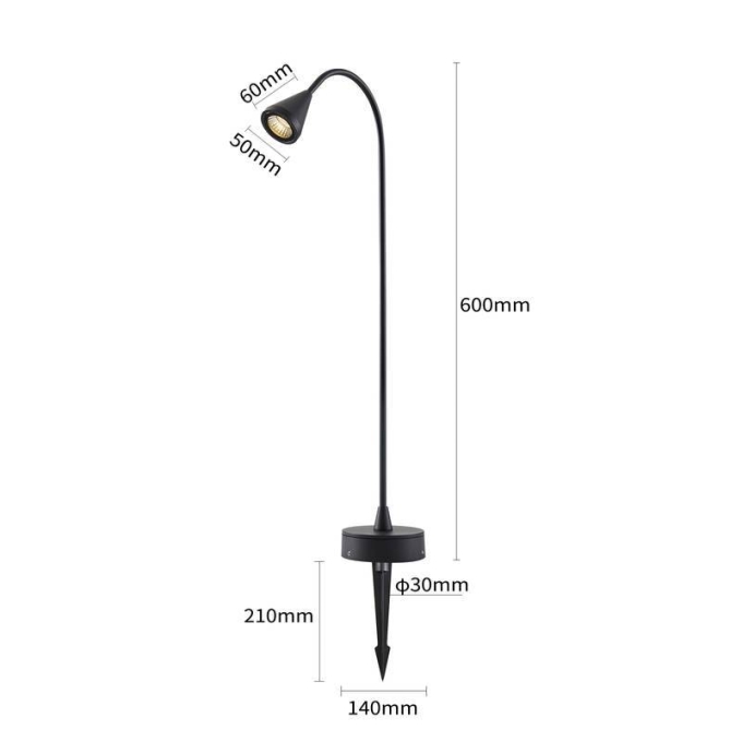 Balizador Nordecor Wedi 5 watts 3000K Preto IP66 600x30x50mm 6488