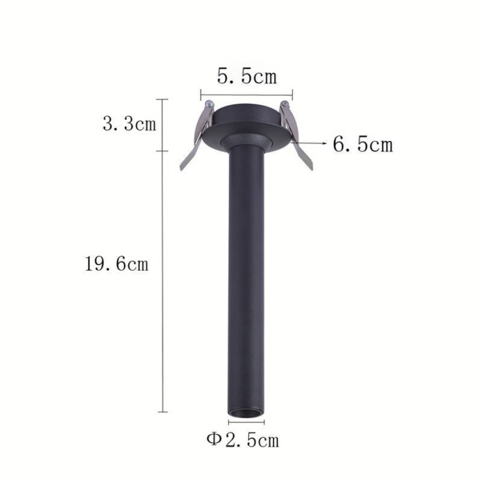 Spot Embutido Nordecor Lea 5 watts 2700K 24° Sof Preto Ø25x196mm IRC97 Bivolt 6469