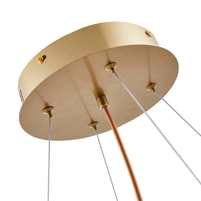 Pendente Nordecor Bouze Cin 8L G9 Ø800mm Dourado e Âmbar Bivolt 2536