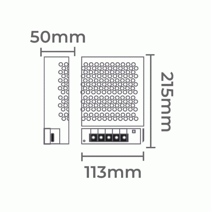 Fonte 24V Nordecor Chaveada 25A 600 watts Bivolt IP20 215x113x50mm 7238