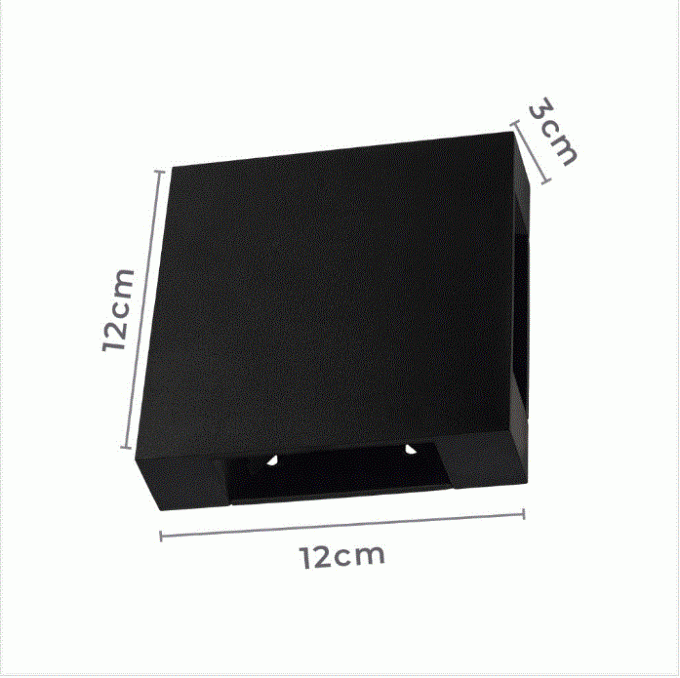 Arandela Nordecor Niere 4 watts 3000K Preto IP65 120x120x30mm Bivolt 2662