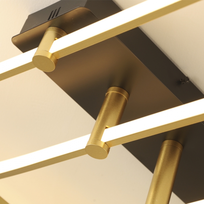 Plafon Skylight Listo Dourado e Preto 130 watts 3000K Bivolt 1100X700mm SKY-3107RT-PTDO