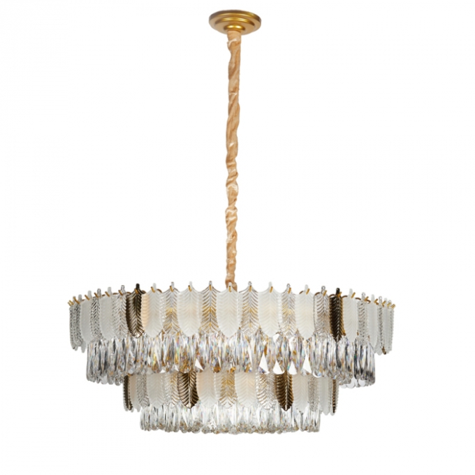 Pendente Skylight Pixie Dourado e Cristal Transparente 21L G9 25 watts Ø800X330mm SKY-4019