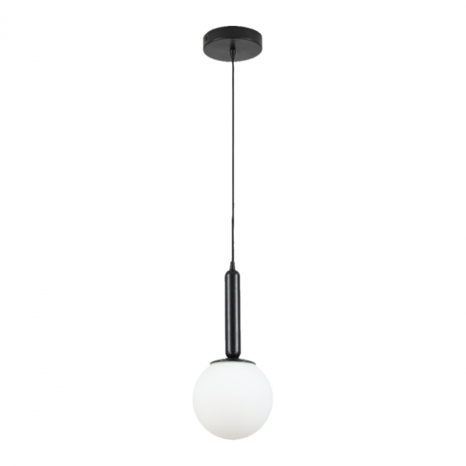 Pendente Skylight Basic Preto e Vidro Leitoso 1L G9 25 watts Ø150X330mm SKY-3123PT