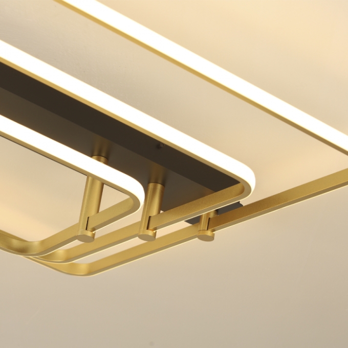 Plafon Skylight Listo Dourado e Preto 130 watts 3000K Bivolt 1100X700mm SKY-3107RT-PTDO