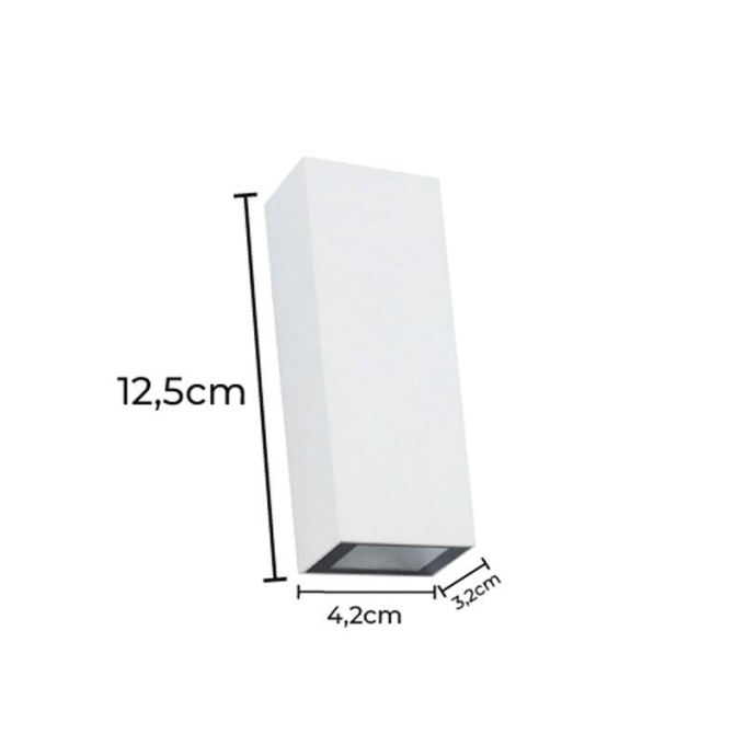 Arandela Nordecor Tynn Facho Duplo Ajustável 5 watts 3000K Branco IP65 125x42x32mm Bivolt 2292