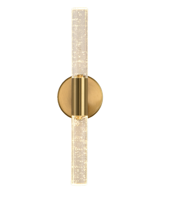 Arandela Skylight Magic Dourado Metal e Cristal 6 watts 3000K Bivolt 400mm SKY-3127AR