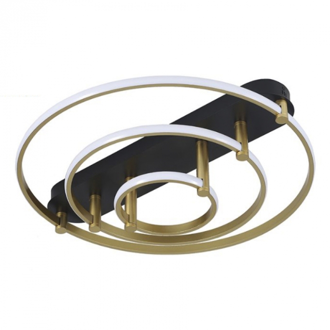 Plafon Skylight Listo Dourado e Preto 59 watts 3000K Bivolt Ø600mm SKY-3106M-PTDO