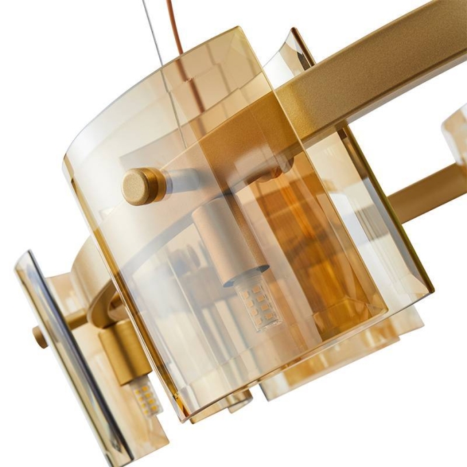 Pendente Nordecor Bouze Cin 6L G9 Ø600mm Dourado e Âmbar Bivolt 2534