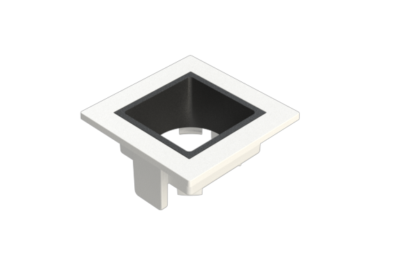 Embutido Fixo Moon Linea 1L Mini Dicróica Branco com Fundo Preto 55x55mm 1061515