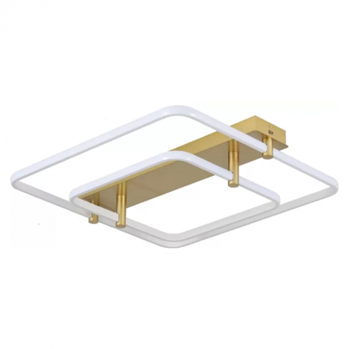 Plafon Skylight Listo Dourado e Branco 58 watts 3000K Bivolt 580X580mm SKY-3107Q-BRDO