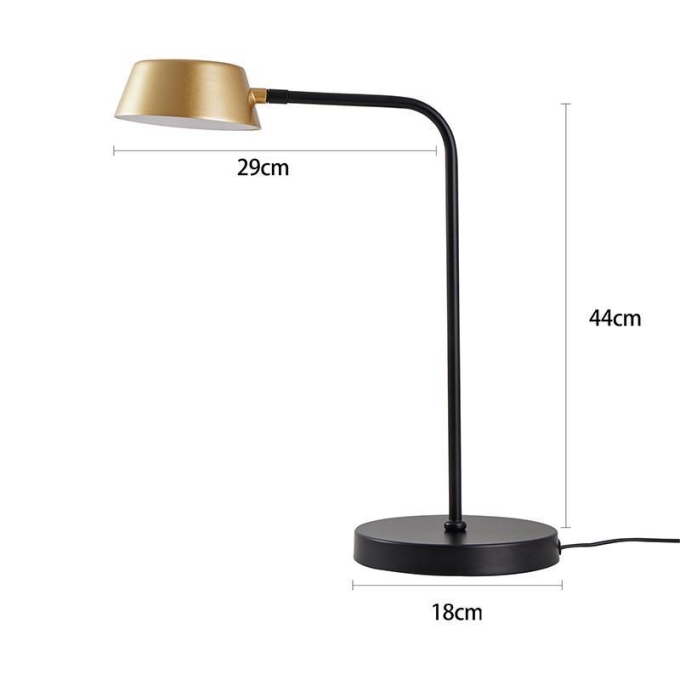 Abajur Nordecor Zavi 7 watts 3000k Ouro Fosco e Preto 440x180x290mm Bivolt 2551