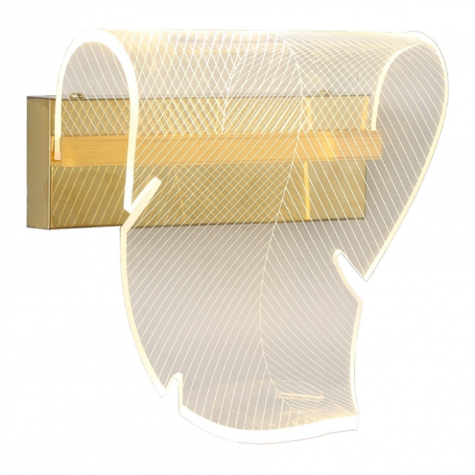 Arandela Skylight Silver Fern Dourado Preto 6 watts 3000K Bivolt 300X200X150mm SKY-311OAR