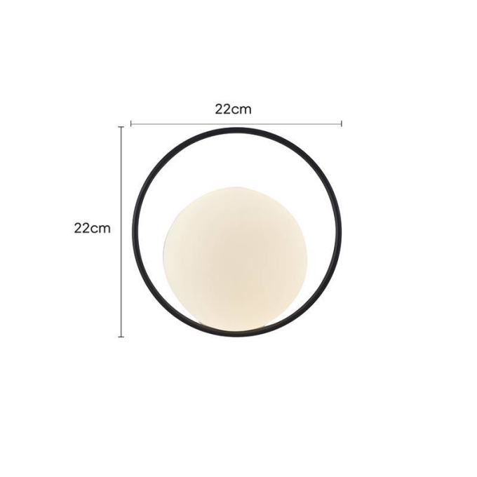 Arandela Nordecor Niza 6 watts 3000K Preto IP20 Ø220mm Bivolt 2720