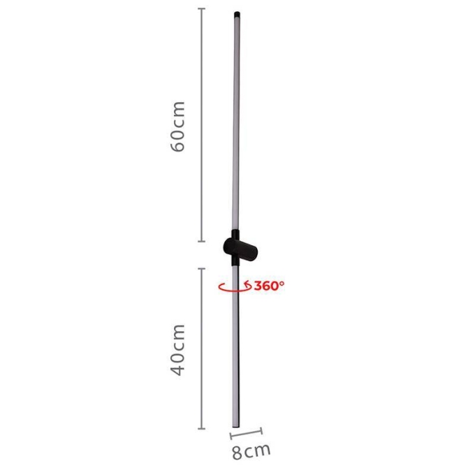 Arandela Nordecor Lina 13 watts 3000K Preto IP20 Ø40x1000mm Bivolt 2752