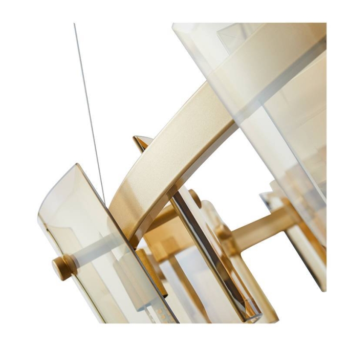 Pendente Nordecor Bouze Cin 8L G9 Ø800mm Dourado e Âmbar Bivolt 2536