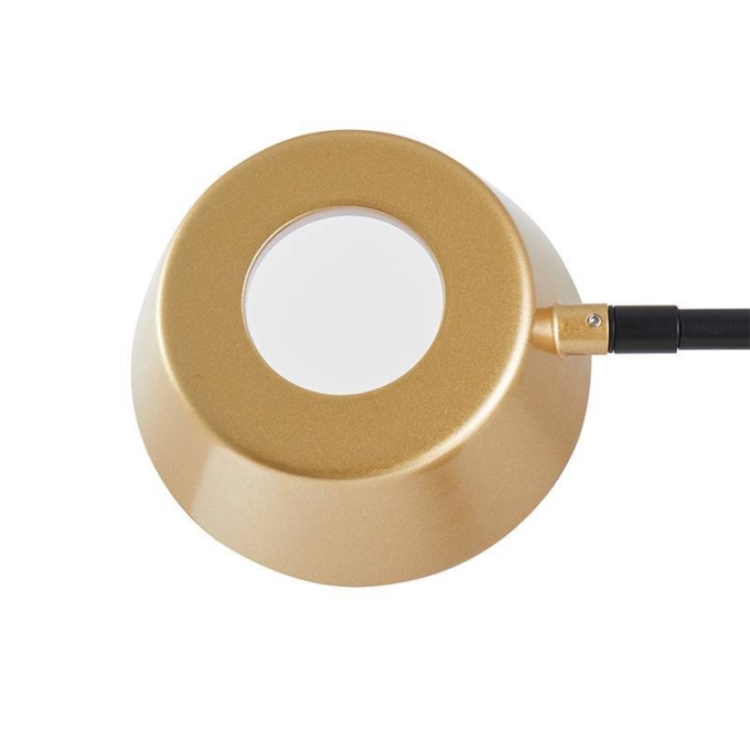 Abajur Nordecor Zavi 7 watts 3000k Ouro Fosco e Preto 440x180x290mm Bivolt 2551
