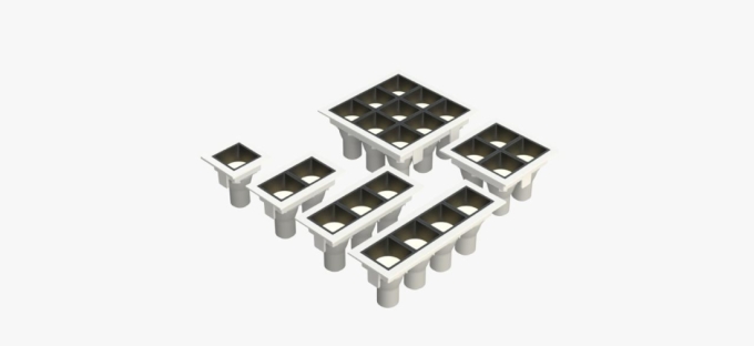 Embutido Fixo Moon Linea 2L Mini Dicróica Branco com Fundo Preto 92x55mm 1061518