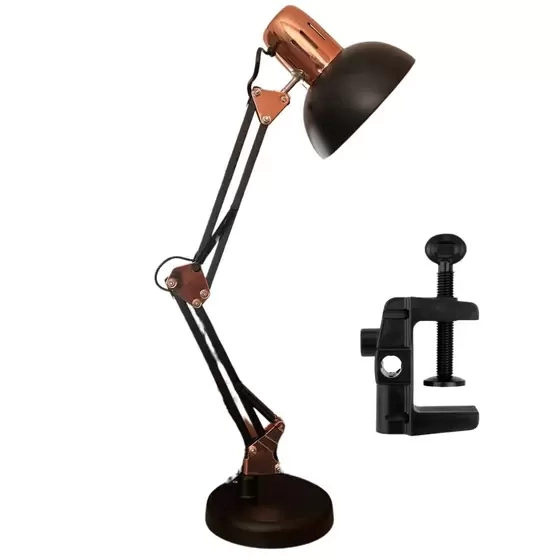 Luminária de Mesa GMH Desk Deluxe Preto 1L E27 125X630mm Bivolt LDD-PRETO