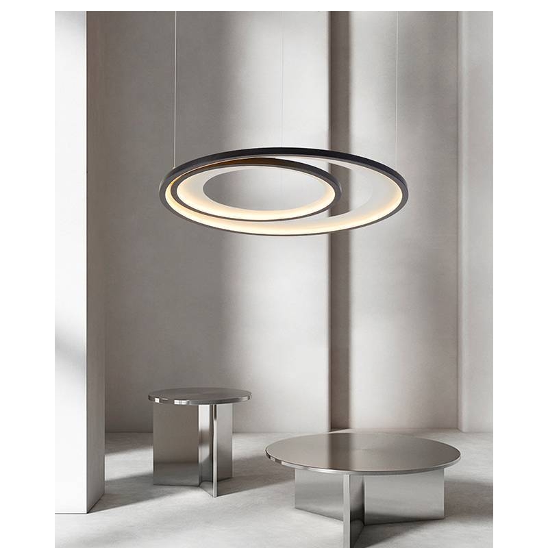 Pendente Nordecor Zahal 2 Mod 54 watts 3000K Preto Bivolt Ø620mm 2506