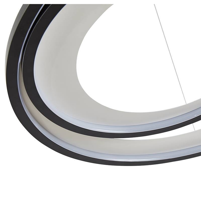 Pendente Nordecor Zahal 2 Mod 54 watts 3000K Preto Bivolt Ø620mm 2506