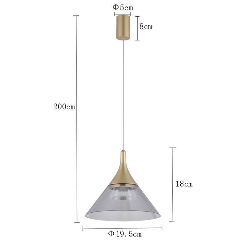 Pendente Nordecor Thom 7 watts 3000K Dourado Fosco Ø195x180mm 2695