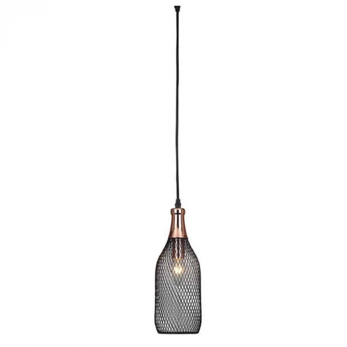 Pendente Skylight Cage Preto e Rose Gold 1L E27 Ø120mm SKY-3035
