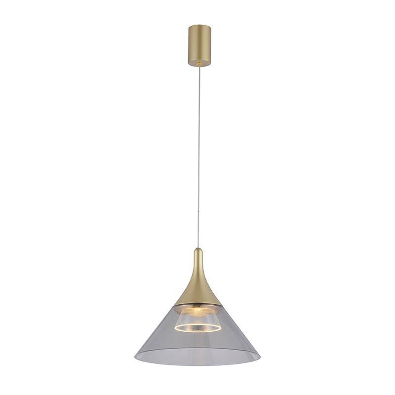 Pendente Nordecor Thom 7 watts 3000K Dourado Fosco Ø195x180mm 2695