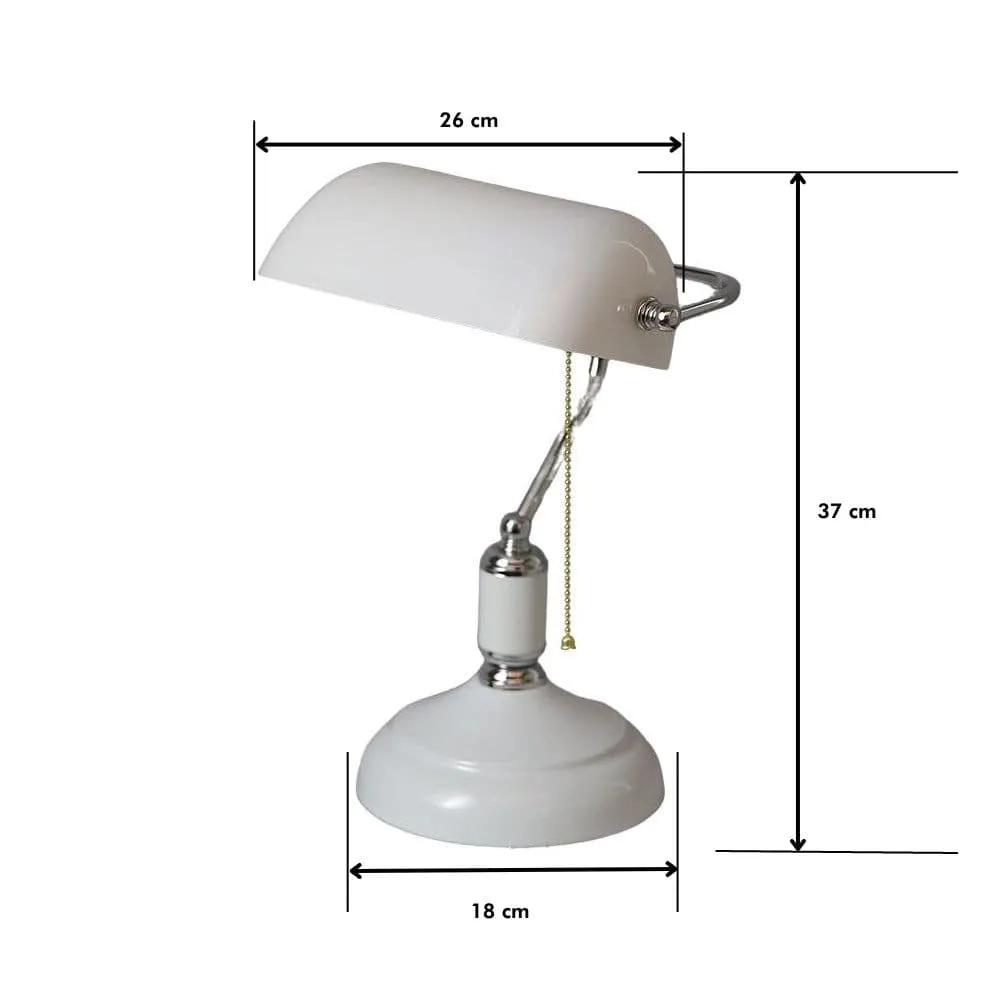 Luminária de Mesa GMH Banker Branco 1L E27 380x265mm Bivolt L-INGLESA-BRANCO